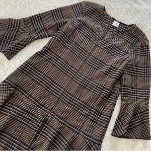 CAbi Flounce Plaid Jacket Dress